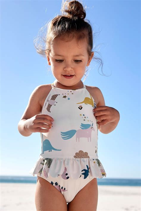 Girls Next Cream Skirted Swimsuit (3mths-7yrs) - Cream in 2021 | Little girl swimsuits, Girls ...