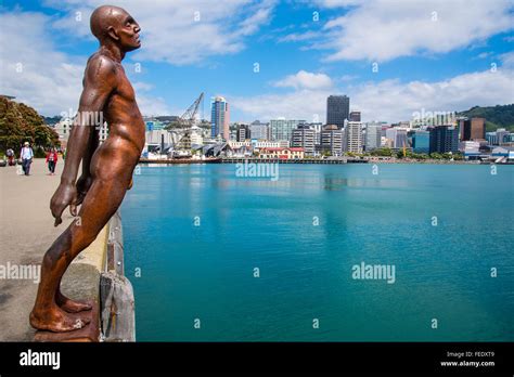 Solace of the Wind sculpture by Max Patte on the waterfront in Wellington New Zealand Stock ...