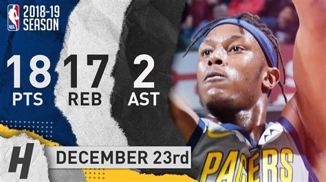 Myles Turner Full Highlights Pacers vs Wizards 2018.12.23 - 18 Pts, 2 ...