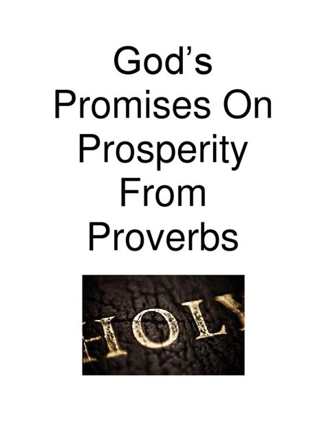 God’s Promises On Prosperity From Proverbs | Book Of Proverbs | Wisdom