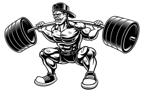 Illustration vectorielle de Bodybuilder faisant des squats avec haltère 539486 Art vectoriel ...