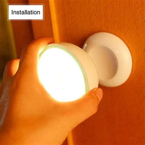 LED Night Light Motion Sensor Magnetic Wall Lamp AAA Battery LED ...