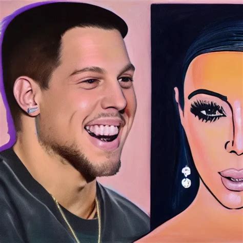 KREA - kim kardashian and pete davidson pointing and laughing at kanye west, in the style of oil ...