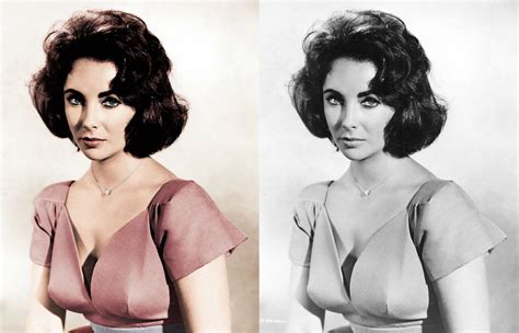 Elizabeth Taylor - first attempt using the colorization tutorial posted here. Thx reddit! : r ...