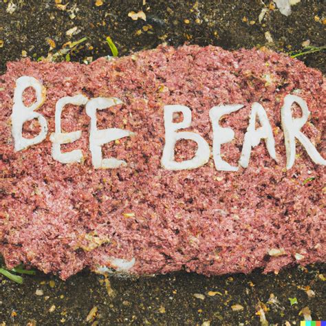 Gravestone made of ground beef | DALL·E 2 | OpenArt