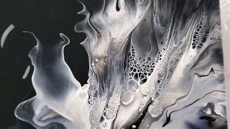 25. Silver, White, and Black Dutch Pour Technique - Acrylic Pouring - Fluid Art - YouTube