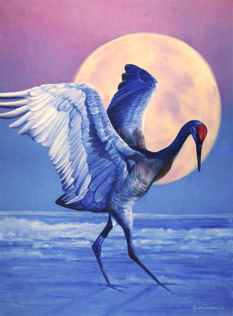 Moon Dancer - Sandhill Crane - 30x40 Oil on canvas | Cool art, Heron art, Painting