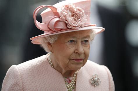 Queen Elizabeth II Looks Radiant In Peach Coat And Matching Hat At Society Wedding Of Alexandra ...