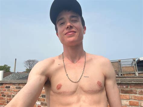 Elliot Page shows off top surgery scars in shirtless photo