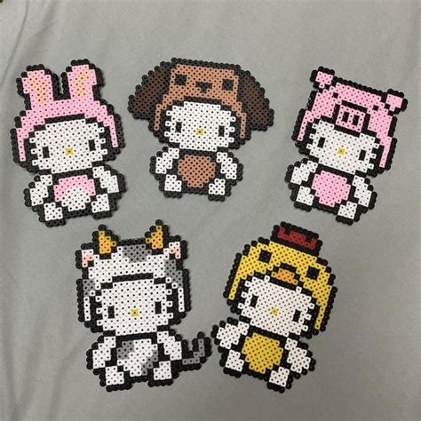 Hello Kitty Perler Beads | Etsy | Easy perler bead patterns, Hamma beads ideas, Hama beads patterns