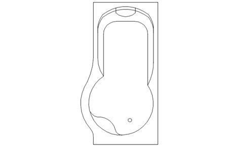 Simple bathtub top view elevation block drawing details dwg file - Cadbull