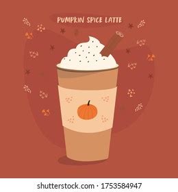 Pumpkin Spice Latte Flat Vector Cartoon Stock Vector (Royalty Free) 1753584947 | Shutterstock