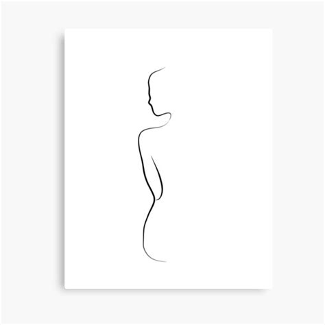 "Woman Silhouette Line Drawing - Ava Begins" Canvas Print for Sale by Odyanne | Redbubble