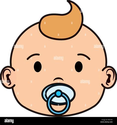 cute and little boy baby head character Stock Vector Image & Art - Alamy