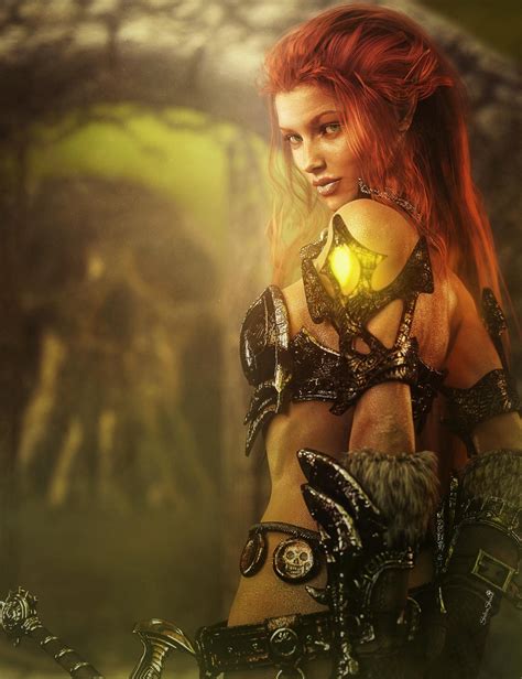 Redhead Warrior Woman Fantasy Art | DAZ3D Gallery | 3D Models and 3D Software by Daz 3D Fantasy ...