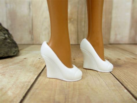 White Wedge Heel Shoes For Barbie Doll - All Variety Shop