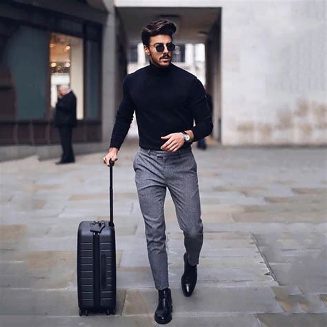 Fashion Mens Solid Plain Choker Sweater | Spring outfits men, Men fashion casual outfits ...
