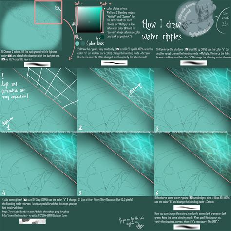 Water ripples tutorial - en-fr by *sylphielmetallium on deviantART | Water ripples, Water ...