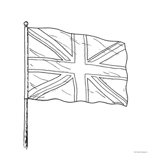 Drawing of British flag – Line art illustrations