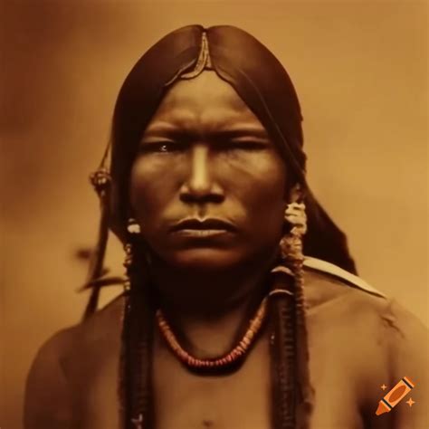 Photograph of two apache warriors in the 19th century on Craiyon