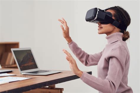 Woman Using Virtual Reality Goggles · Free Stock Photo