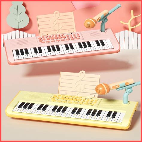 Kids Keyboard Microphone Keyboard Piano Toy with Microphone Simulation ...