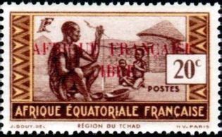 French Equatorial Africa 1940 Definitives Stamps of 1937 - Overprinted: "Afrique Francaise Libre ...