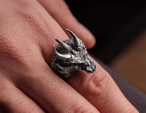 Dragon Men Ring Silver Dragon Ring Solid Silver Dragon Ring | Etsy