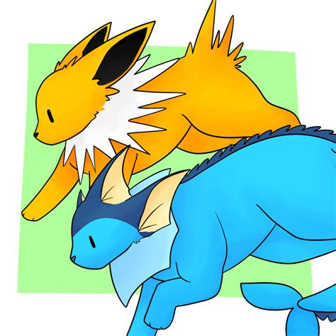 Vaporeon and Jolteon by LexisSketches on DeviantArt