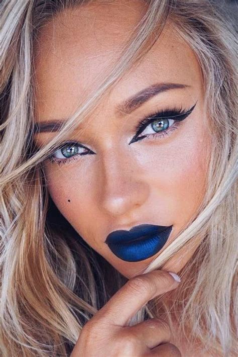 42 Blue Lipstick Shades We're Falling For This Season | Festival makeup, Festival makeup ...