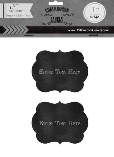 Free Bracket Chalkboard Labels