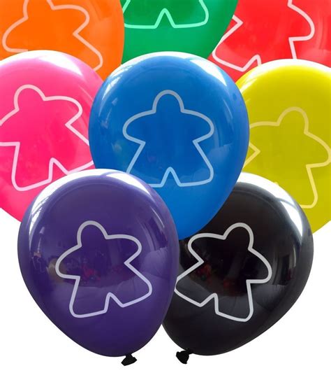 Meeple Balloons 16 pcs Assorted Colors by Nerdy Words #NerdyWords ...