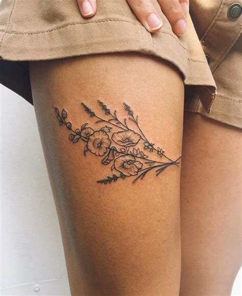 30 Attractive Small Thigh Tattoos ideas To Try | Flower thigh tattoos ...