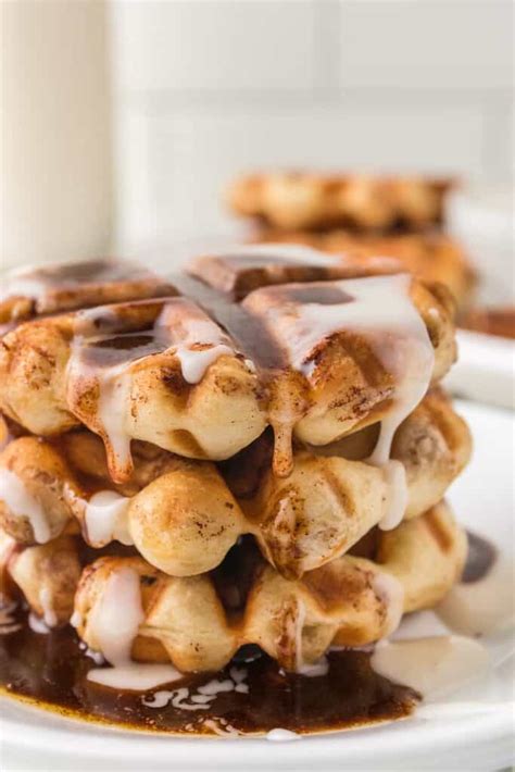 Cinnamon Roll Waffles - The Salty Marshmallow