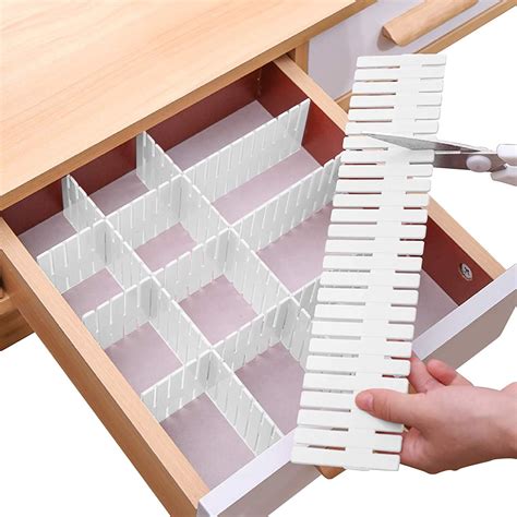 Drawer Divider 8pcs Adjustable DIY Storage Organizer Separator for ...