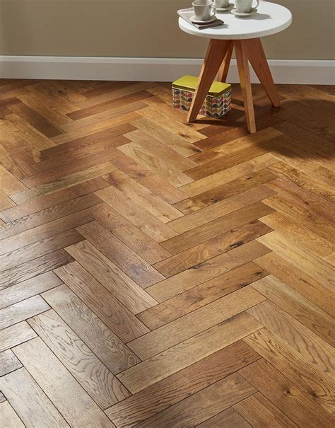 Oxford Herringbone Golden Smoked Oak Engineered Wood Flooring ...