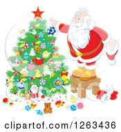 Royalty-Free (RF) Trimming Christmas Tree Clipart, Illustrations ...