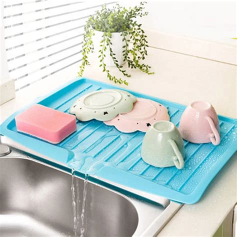 Plastic Drain Rack Kitchen Dish Drainer Tray Large Sink Drying Rack Worktop Organizer Drying ...