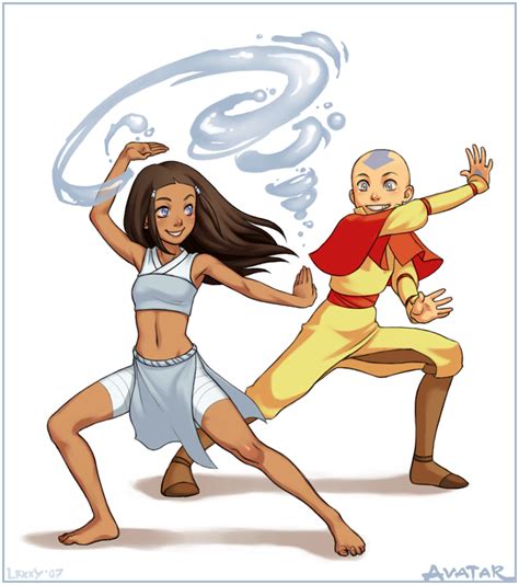 COMMISSION: Katara and Aang by lexxercise on DeviantArt