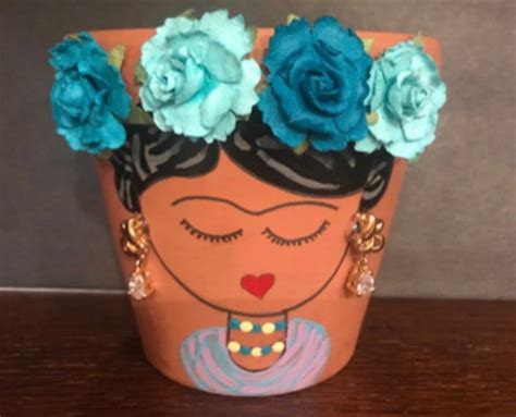 Terra Cotta Pot Small Planter Frida Kahlo Decor - Etsy | Terra cotta pot crafts diy, Flower pot ...