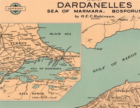 Gallipoli Peninsula Map Dardanelles Map Historic Map Fine - Etsy Hong Kong