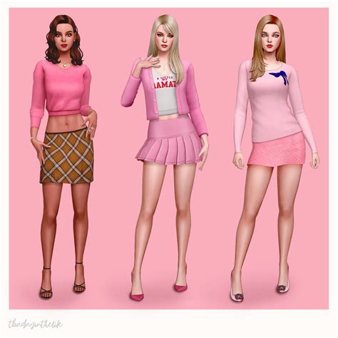Mean Girls Lookbook Maxis Match for The Sims 4 Mean Girls Outfits, Preppy Outfits, Girly Outfits ...