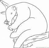 Sleeping Anteater Coloring Page For Kids  Free Printable sketch template