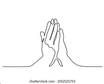 Line Drawing Prayer Hand Illustration Stock Vector (Royalty Free ...