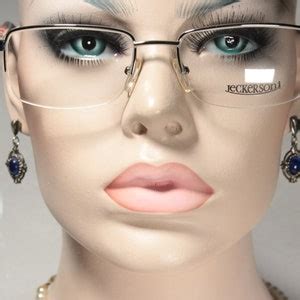 Unworn JECKERSONS Silver Chrome Half Semi Rimless Rectangular Lens Eye Glasses Optical Frames ...