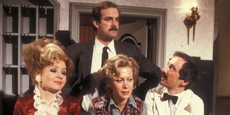 Fawlty Towers. Image shows from L to R: Sybil Fawlty (Prunella Scales), Basil Fawlty (John ...