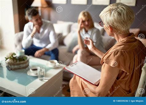 Psychologist Giving Advice To Couple Stock Photo - Image of conflict, marriage: 148559236