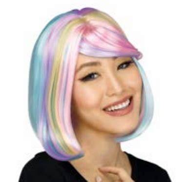 Fantasy Bob Wig – Pastel Rainbow – Beauty and the Beast Costumes, Chattanooga