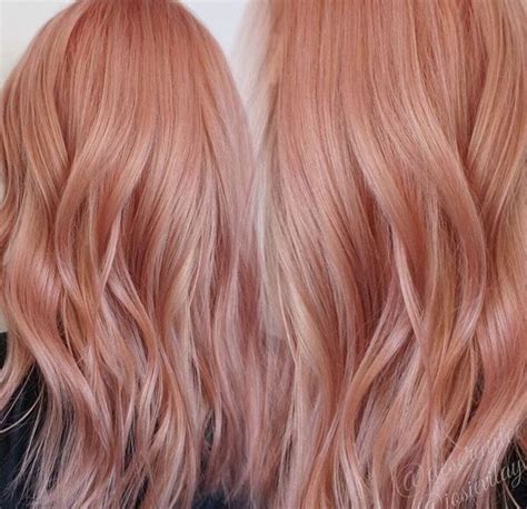 Rose gold peach pink hair | Peach hair, Strawberry blonde hair, Hair ...