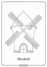 Windmill Coloring Pages Printable Sketch Page sketch template